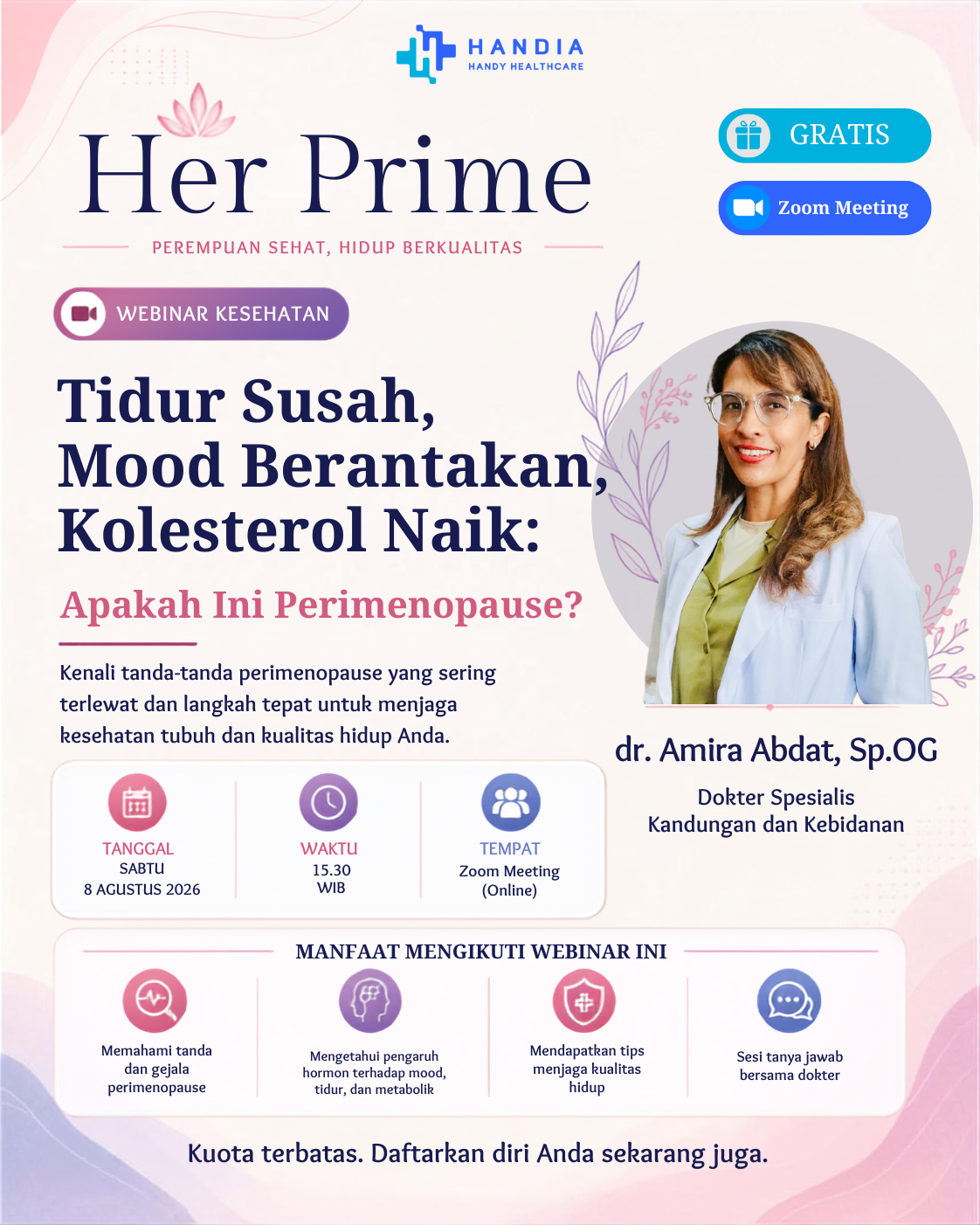 HANDIA HER PRIME — Tidur Susah, Mood Berantakan, Kolesterol Naik