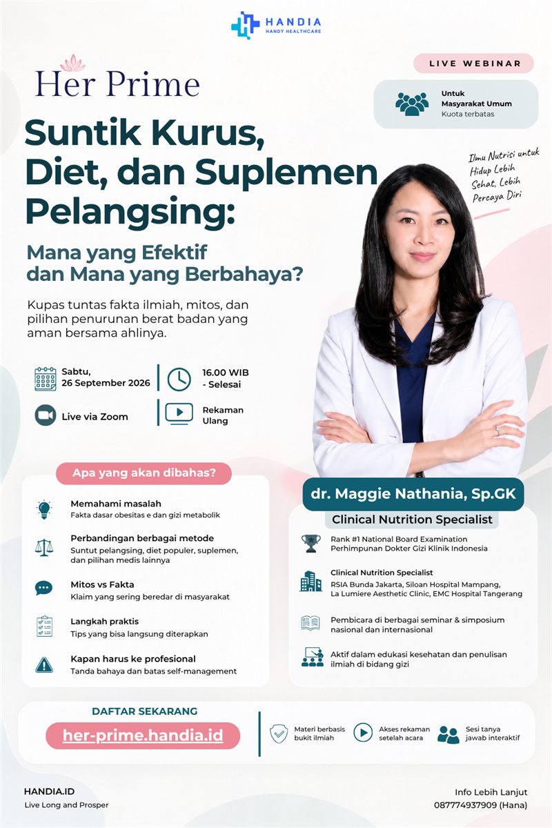 Poster Webinar Her Prime II bersama dr. Maggie Nathania, Sp.GK